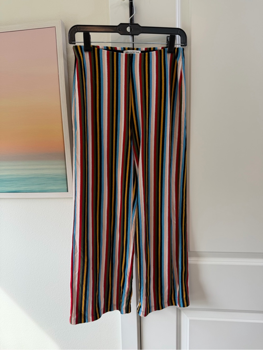 Urban Outfitters Multicolor Vertical-Stripe Wide Leg Cropped Pants